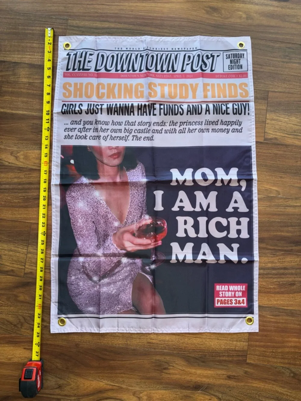 The Downtown Post 'Mom, I Am A Rich Man' Wall Art Tapestry